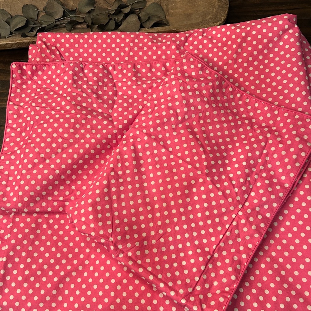 Pottery Barn Kids Full/Queen 100% Cotton Duvet Cover 3 pc Set  Pink Polka Dots